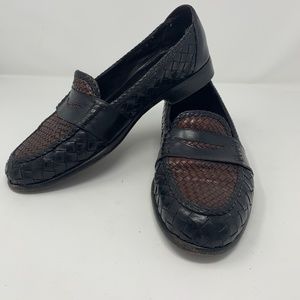 Bragano woven black & brown penny loafer